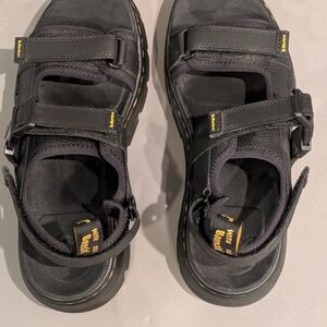 Black Sandals with Yellow Accents